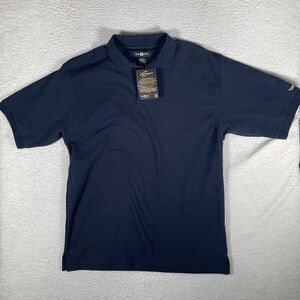 NEW Top Flite Golf Polo Shirt Mens Large Black Short Sleeve Honeycomb Stretch